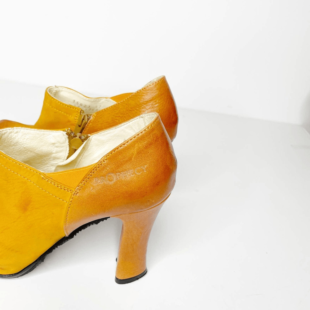 Prophecy Our Secret womens ankle bootie orange leather heeled boot EUR 37 US 7 - Picture 4 of 10